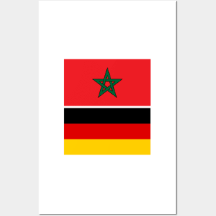 Moroccan and Germany Union Flag Posters and Art